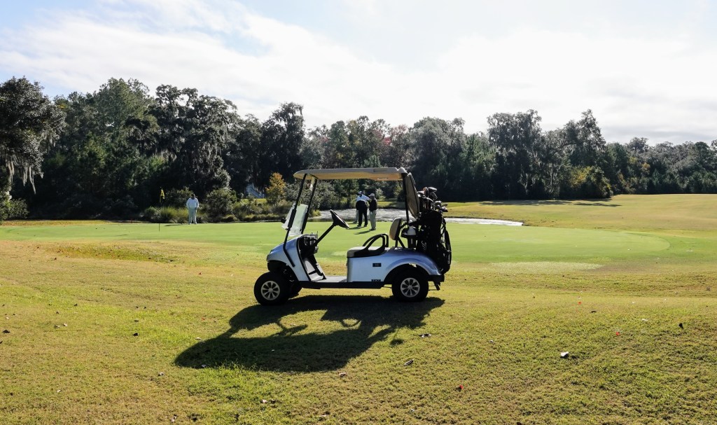 golf cart on the course